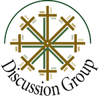Discussion Group logo is a wheel made of crosses.